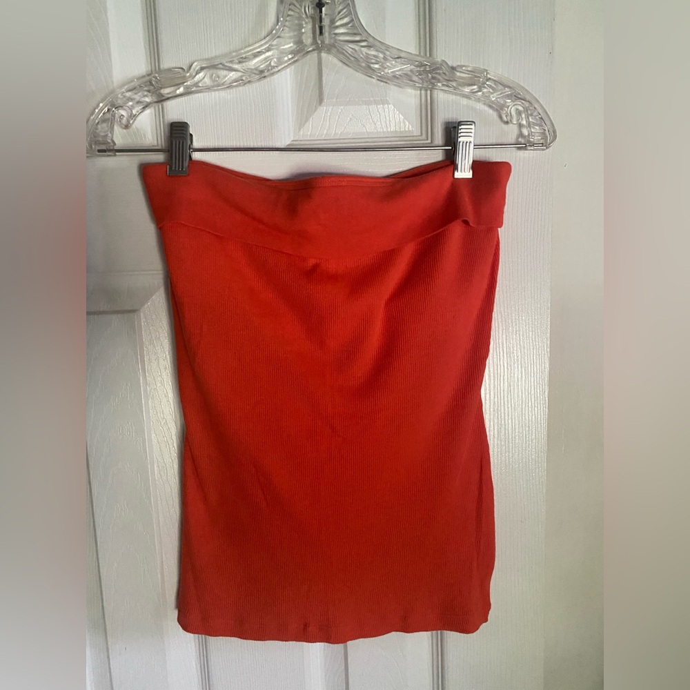 Victoria's Secret Orange Camisole Strapless waffle tank